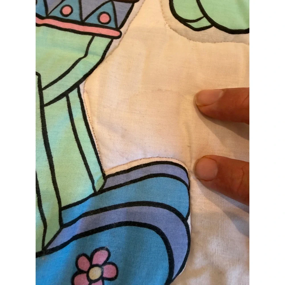 Vintage Dundee Disney Mickey Minnie Pluto‎ ABC Baby Quilt Comforter Made in USA